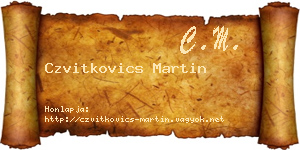 Czvitkovics Martin névjegykártya